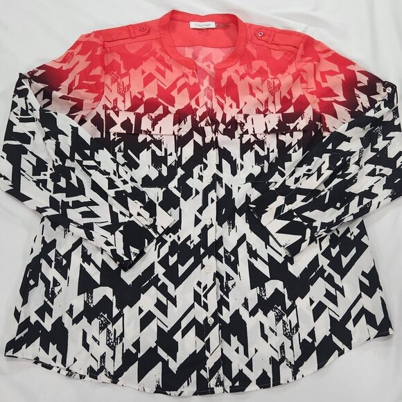 Womens Calvin Klein Geometric, Ombre style, blouse XL
Lot I - Picture 3 of 7